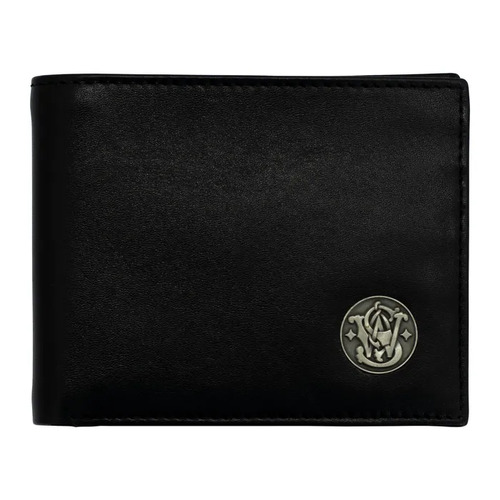 Smith & Wesson Mens Genuine Leather Bifold Wallet - Black