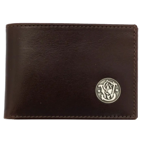 Smith & Wesson Mens Genuine Leather Front Pocket Wallet - Brown