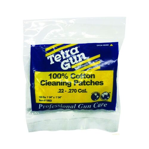 Tetra ProSmith Cleaning Patches .22-.270 Cal Pack 100 - 1092I