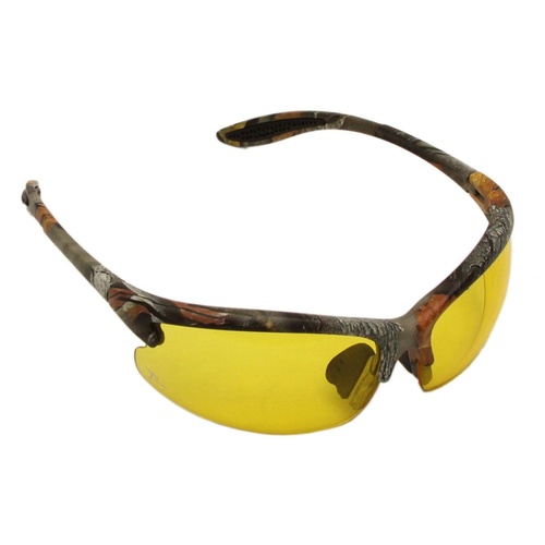 Max-Protection Shooting Glasses with Case Yellow Lens Camo Frame - TD-YL832C