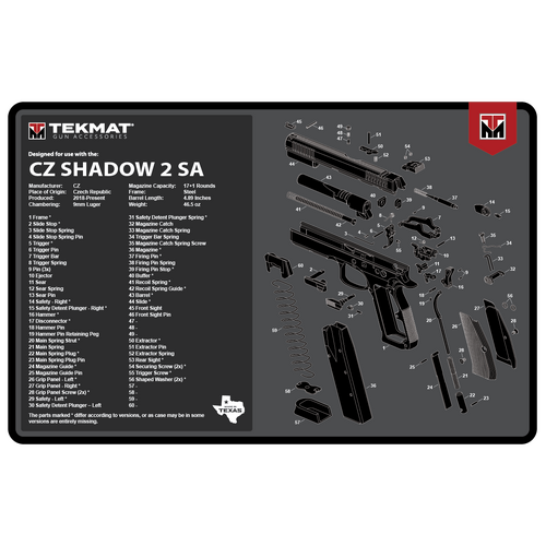 TekMat CZ Shadow 2 SA Gun Cleaning Mat - TEK-R17-CZSHDW2