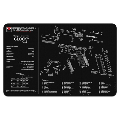 TekMat Glock Gen 4 Gun Cleaning Mat - TEK-R17-GLOCK-G4