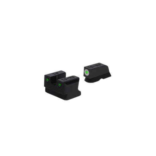 Truglo Tritium Pro Handgun Night Sights Set For Kimber Pistols - Green With White Outline Black Steel  TG231K1W