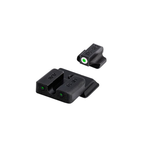 Truglo Tritium Pro Handgun Green Night Sights Set For Kimber Pistols - White Focus Lock Ring Black Steel  TG231MP1W