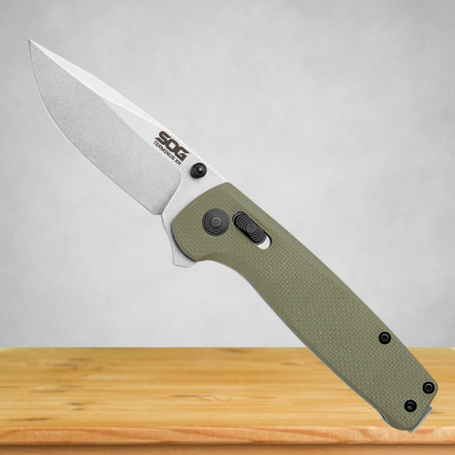 SOG Terminus XR G10 Folding Knife in Olive Drab - TM1022-BX