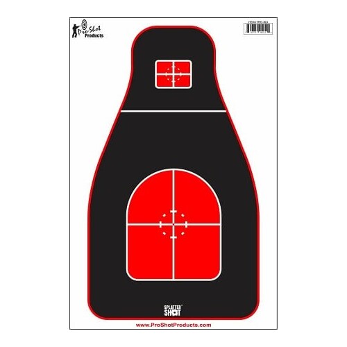 Pro-Shot Splatter Shot 12x18" Tactical Precision Tag Paper Target for Pistol / Rifle / Shotgun - 8 pack - TPRS-BLK-8PK