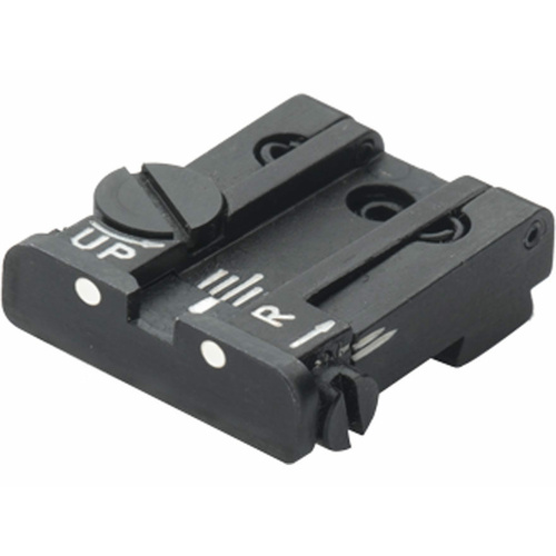 LPA TPU Adjustable Rear Sight for Glock 17-35 Steel White Dot TPU32GL30