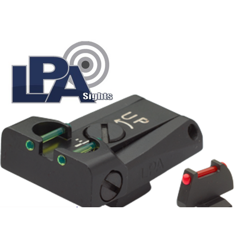 LPA TTF Fiber Optic Adjustable Sight Set 8000 Cougar, 92A1, 98A1, M9A3, 90TWO - TTF94BE