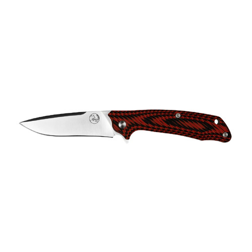 Tassie Tiger Folding Pocket Knife -  Red & Black G10 Handle - TTKDP89FRB