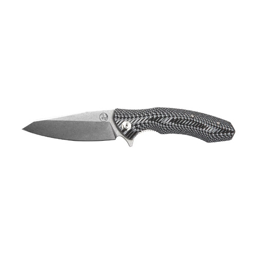 Tassie Tiger Folding Pocket Knife -  Black & White G10 Handle - TTKRT93FBW