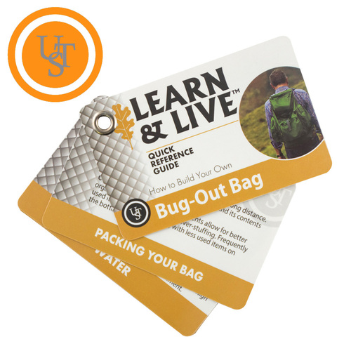 Ultimate Survival UST Live & Learn Bug Out Bag Reference Cards - U-02748