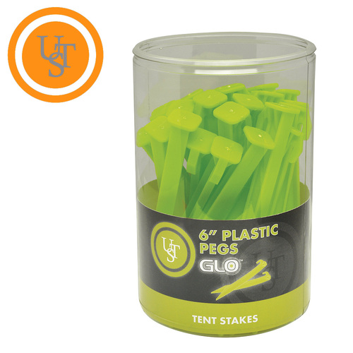 6" GLO Tent Pegs - 36pc Tub - U-20-02104-15SD