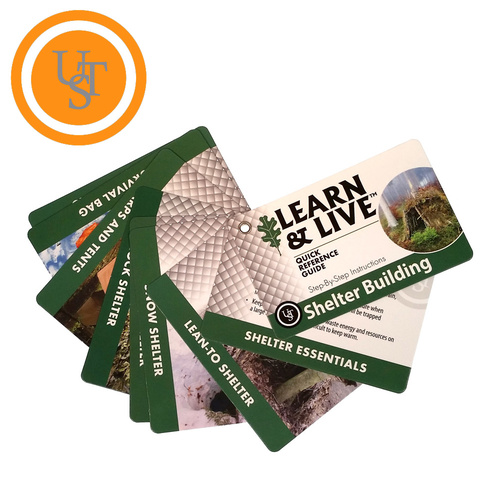 Ultimate Survival UST Live & Learn Shelter Building Uses Reference Cards U-80-1045