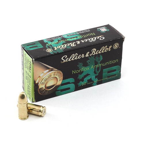 Sellier & Bellot 9mm Luger 115 grain JHP Non-Tox Ammo 50 Round Pack - V310542