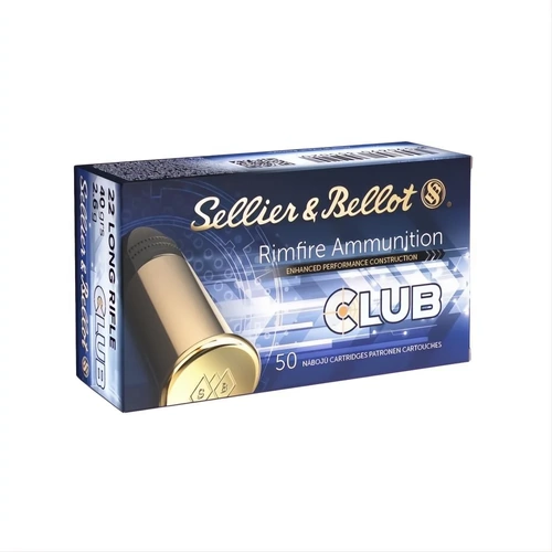 Sellier & Bellot 22 Long Rifle SB Club 40 grain LRN Ammo 50 Round Pack - V355297