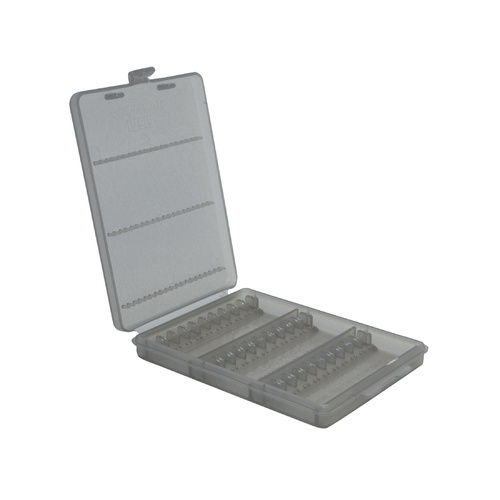 MTM Ammo Wallet Ammunition Carrier 30-Round 17 Hornady Magnum Rimfire (HMR), 22 Long Rifle, 22 Winchester Magnum Rimfire (WMR) Clear-Smoke W30-22-41