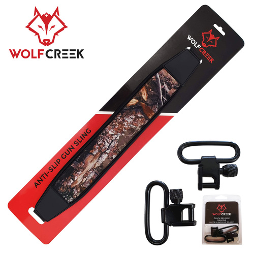 Wolf Creek Anti-Slip Camo Gun Sling + Swivels - WC-7720-4955