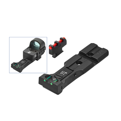 LPA Smith & Wesson WXT "Red Dot Ready" Black Adjustable Rear Fiber Optic Front & Rear Sight Set - WXT02F2