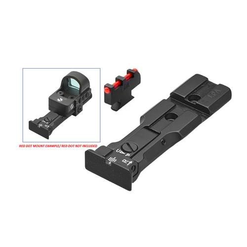 LPA WXT "Red Dot Ready" Black Adjustable Rear Blade with Fiber Optic Front Sight for Smith & Wesson  - WXT0407F2